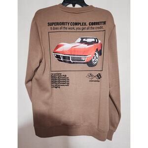 Chevrolet corvette brown sweatshirt size large men